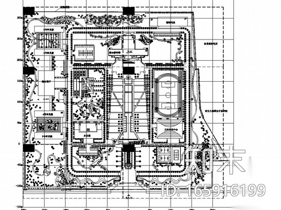 校园周边环境园林绿化植物配置施工图施工图下载【ID:165916199】