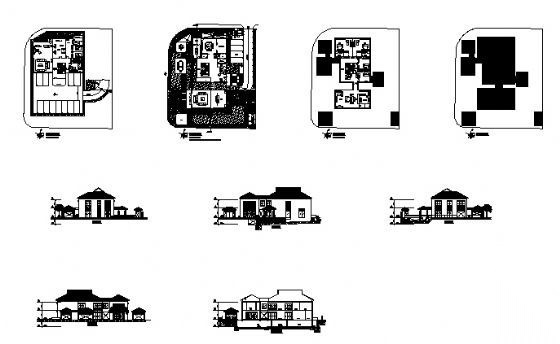 某二层豪华别墅建筑方案图cad施工图下载【ID:149921176】