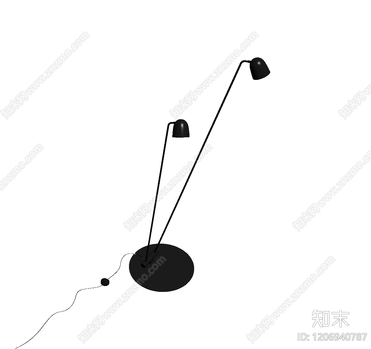 双头落地灯3D模型下载【ID:1206940787】