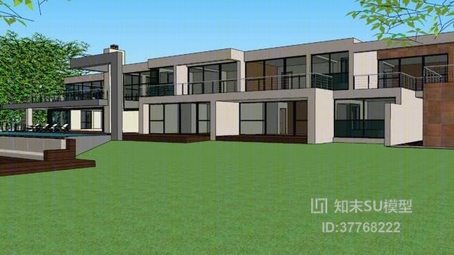 独栋别墅SU模型下载【ID:37768222】