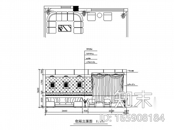 时尚现代风格酒吧室内装修施工图cad施工图下载【ID:165908184】