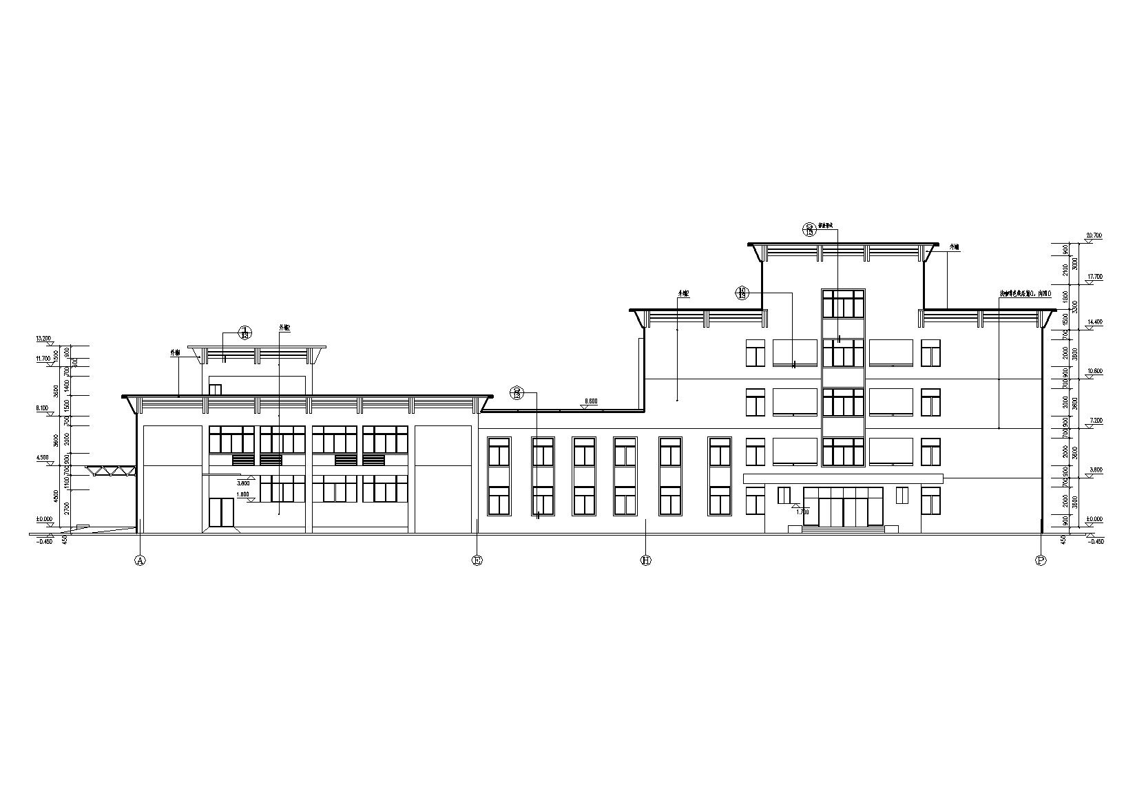 多层食堂庭院宿舍楼建筑施工图施工图下载【ID:164872195】