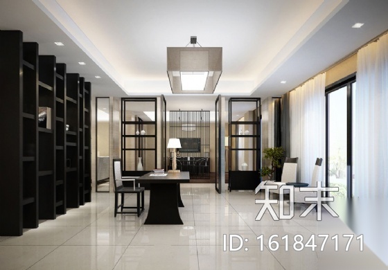 [珠海]新中式风格别墅施工图（含效果）cad施工图下载【ID:161847171】