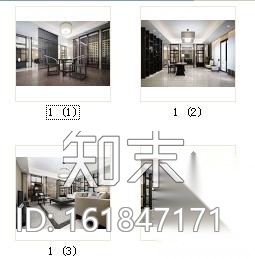 [珠海]新中式风格别墅施工图（含效果）cad施工图下载【ID:161847171】