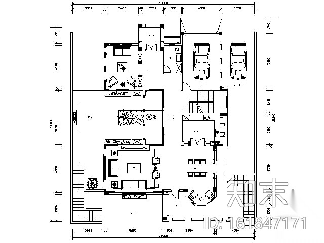 [珠海]新中式风格别墅施工图（含效果）cad施工图下载【ID:161847171】
