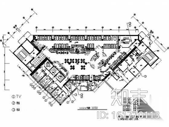 [北京]时尚现代风名品咖啡厅室内装修施工图（含效果）施工图下载【ID:161770113】