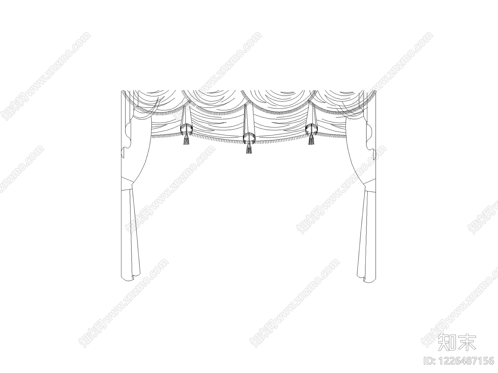 窗帘cad施工图下载【ID:1226487156】