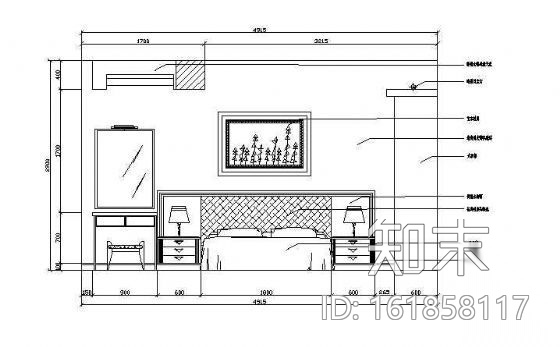 床头墙面立面图块34cad施工图下载【ID:161858117】