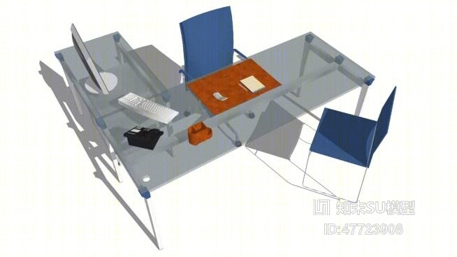 办公桌椅组合SU模型下载【ID:47723908】