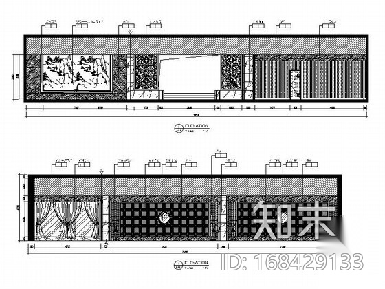 新中式酒店大堂室内装修设计图cad施工图下载【ID:168429133】