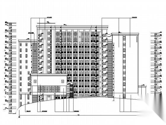 [重庆]知名大学院系高层办公楼建筑施工图cad施工图下载【ID:166552154】