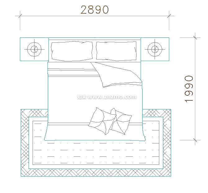 床头柜cad施工图下载【ID:178350166】