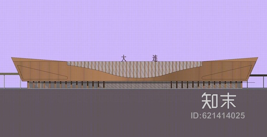 现代火车站SU模型下载【ID:621414025】