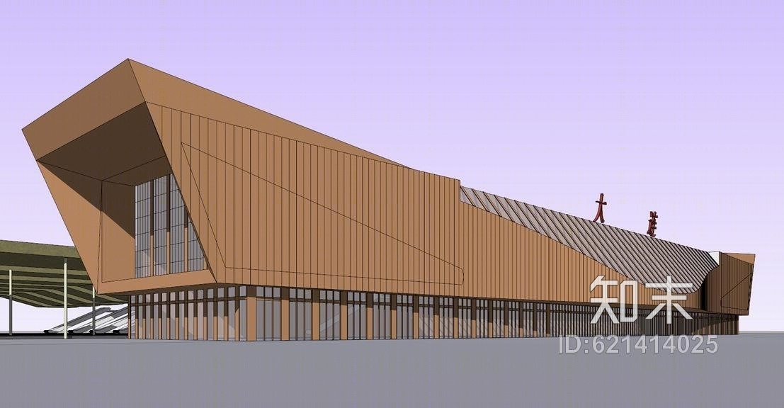 现代火车站SU模型下载【ID:621414025】