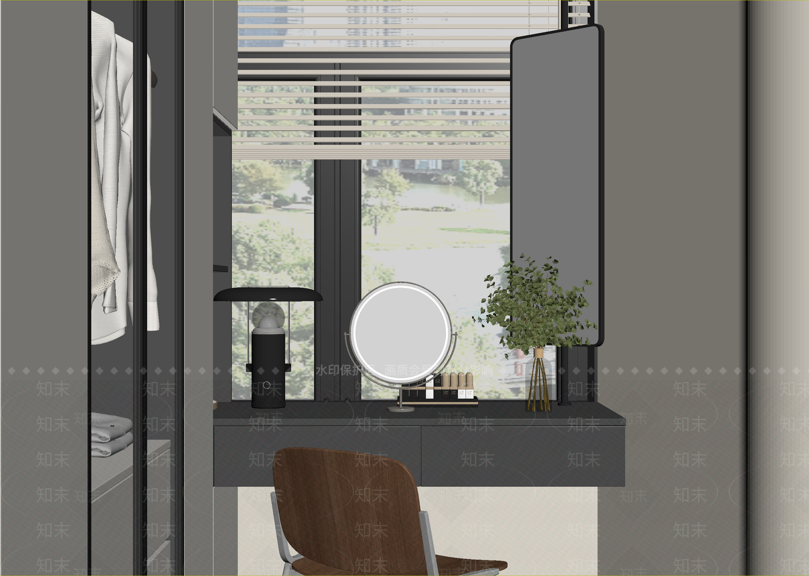 现代衣帽间3D模型下载【ID:1215155828】
