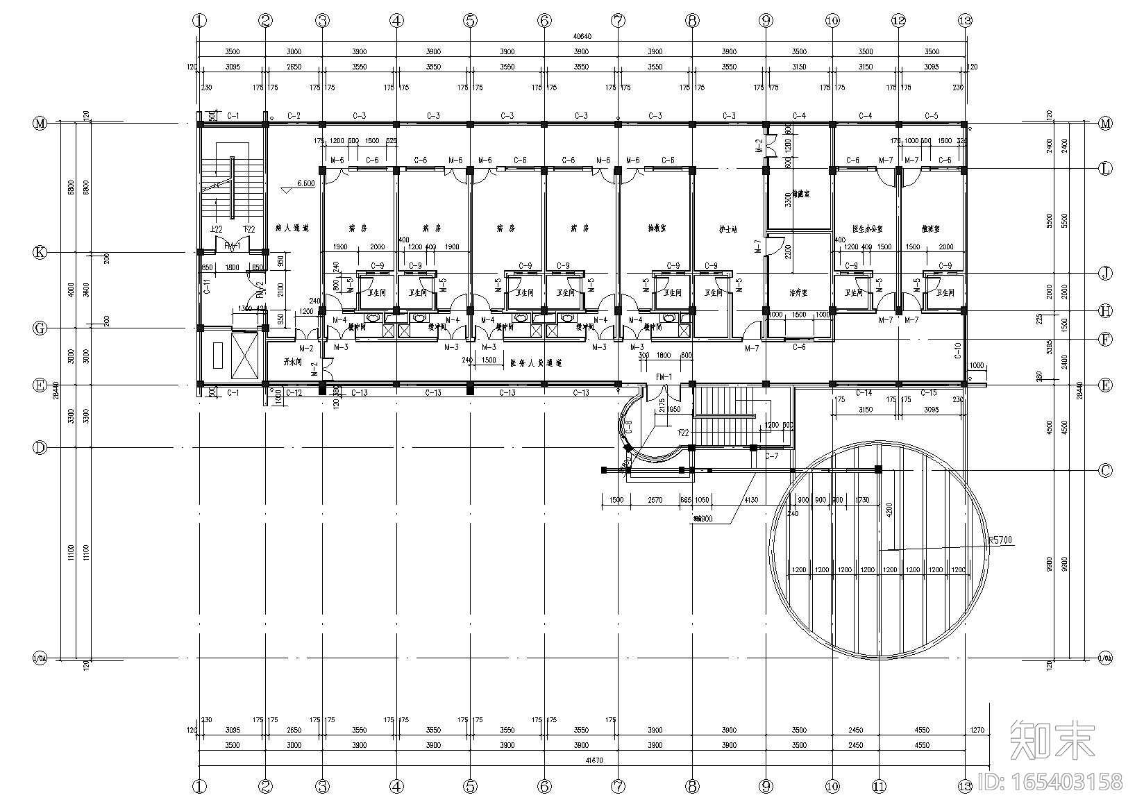 [湖北]潜江市中心医院建筑工程方案图cad施工图下载【ID:165403158】