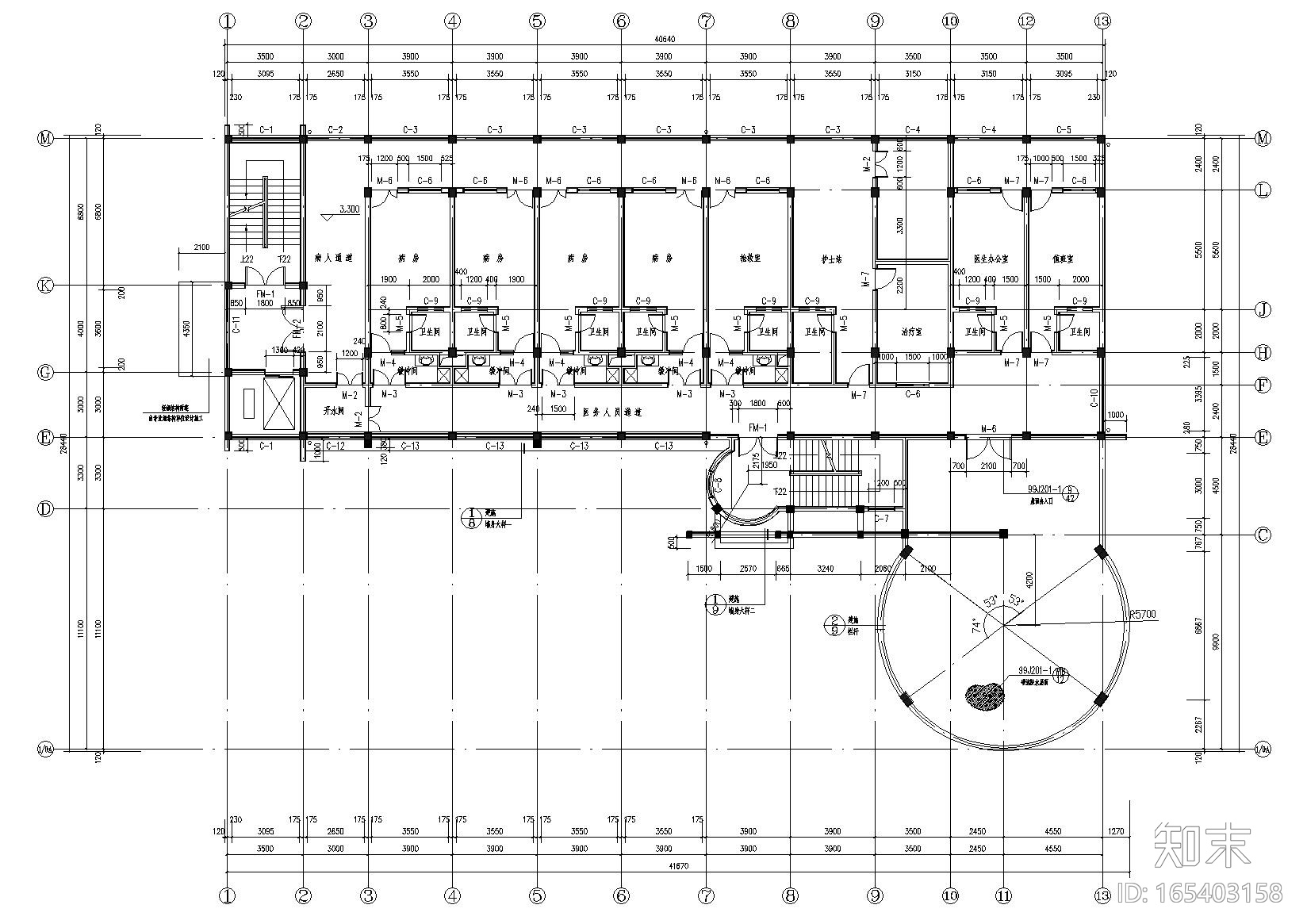 [湖北]潜江市中心医院建筑工程方案图cad施工图下载【ID:165403158】