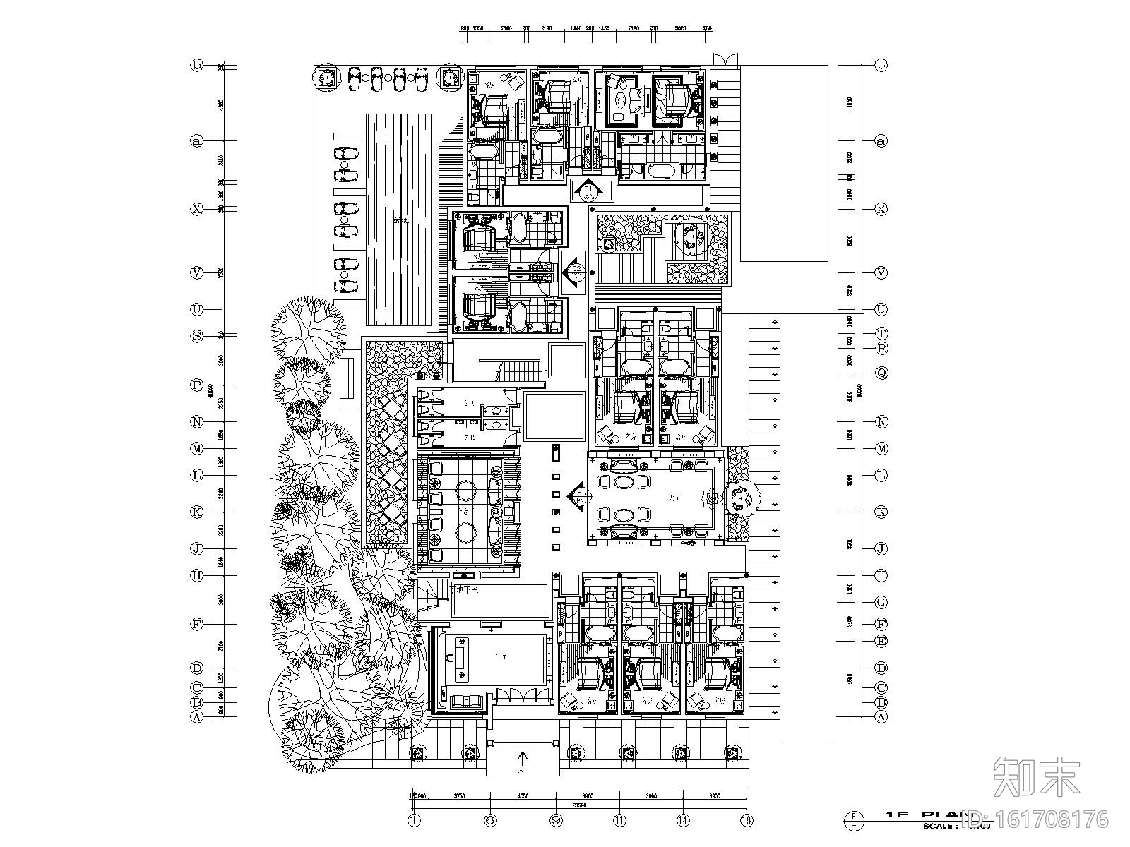 金螳螂丽江苏荷酒店施工图（带庭院景观）施工图下载【ID:161708176】