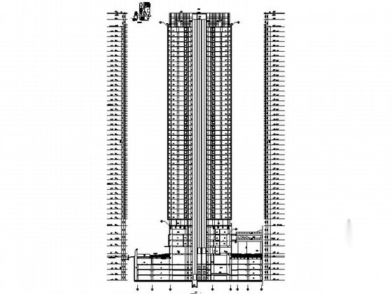 [重庆]某超高层商业综合楼建筑施工图（210米）cad施工图下载【ID:166706141】