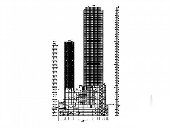 [重庆]某超高层商业综合楼建筑施工图（210米）cad施工图下载【ID:166706141】