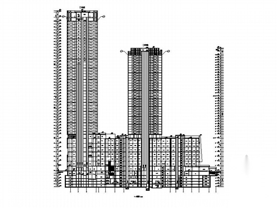 [重庆]某超高层商业综合楼建筑施工图（210米）cad施工图下载【ID:166706141】