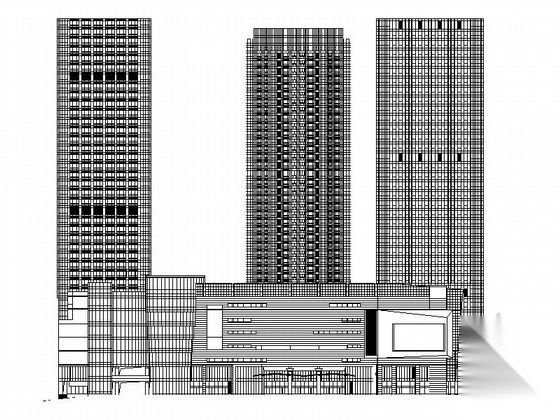 [重庆]某超高层商业综合楼建筑施工图（210米）cad施工图下载【ID:166706141】