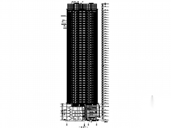 [重庆]某超高层商业综合楼建筑施工图（210米）cad施工图下载【ID:166706141】