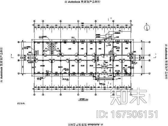 [河南]两层坡瓦屋面宿舍及综合楼建筑施工图（含结构电气...cad施工图下载【ID:167506151】