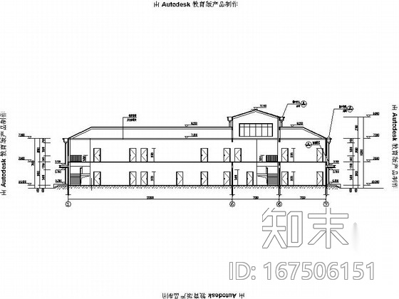 [河南]两层坡瓦屋面宿舍及综合楼建筑施工图（含结构电气...cad施工图下载【ID:167506151】