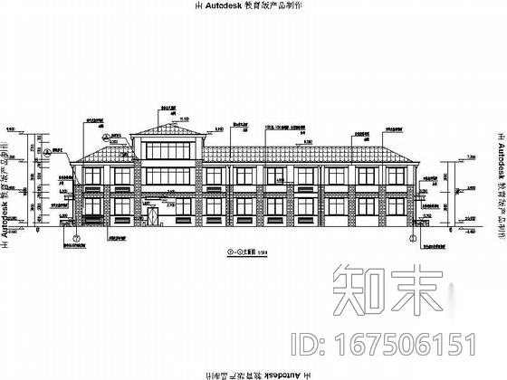 [河南]两层坡瓦屋面宿舍及综合楼建筑施工图（含结构电气...cad施工图下载【ID:167506151】