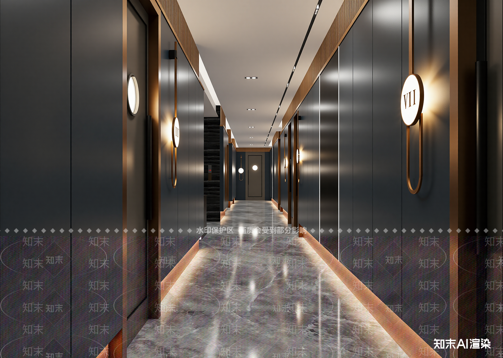 现代酒店走廊3D模型下载【ID:1214816700】
