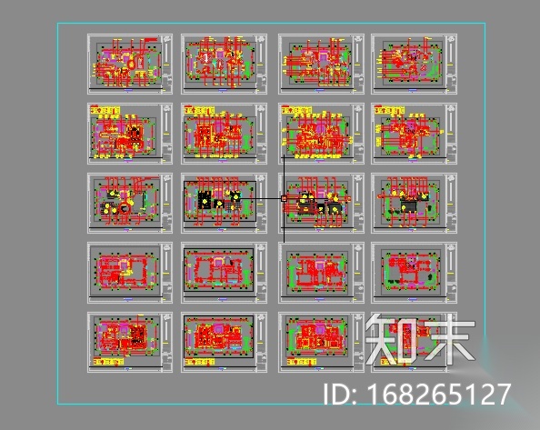 阳光怡庭四居室样板房装修施工图+效果图施工图下载【ID:168265127】