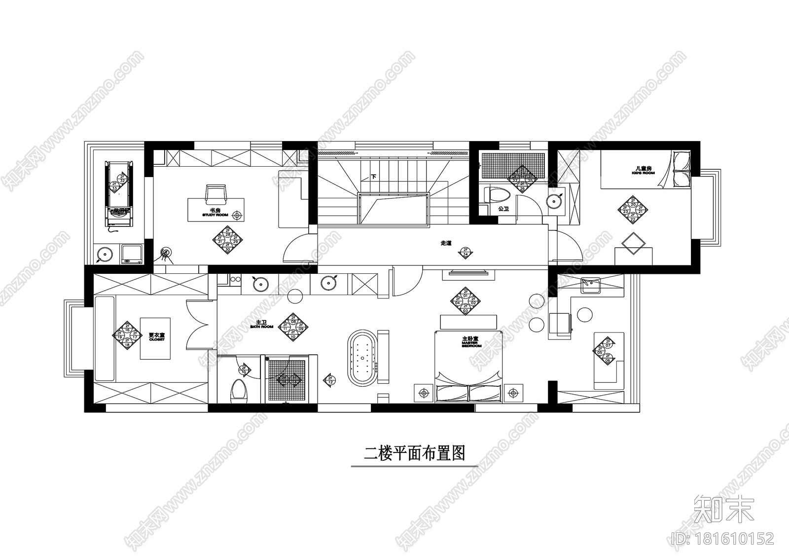 山西阳泉200平跃层公寓装修施工图+效果图cad施工图下载【ID:181610152】