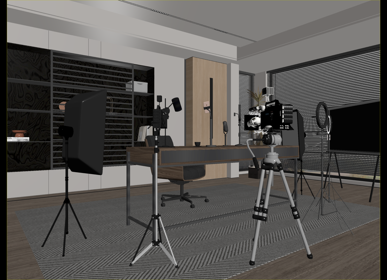 现代直播间3D模型下载【ID:1214569558】