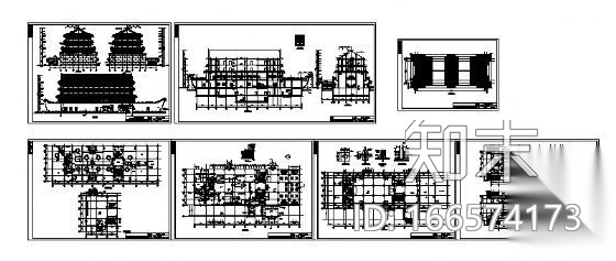 某船造型仿古饭店建筑方案图施工图下载【ID:166574173】