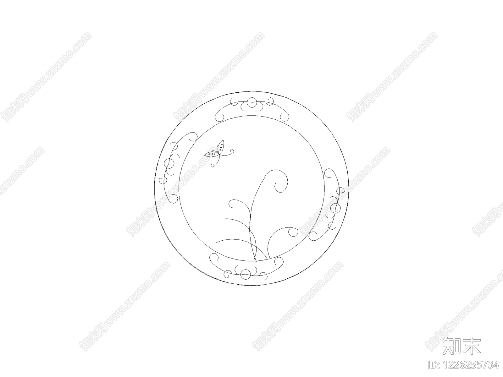 陈设类立面挂画cad施工图下载【ID:1226255734】