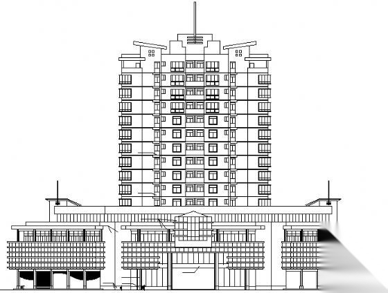 某十五层商住楼建筑施工图cad施工图下载【ID:149574183】