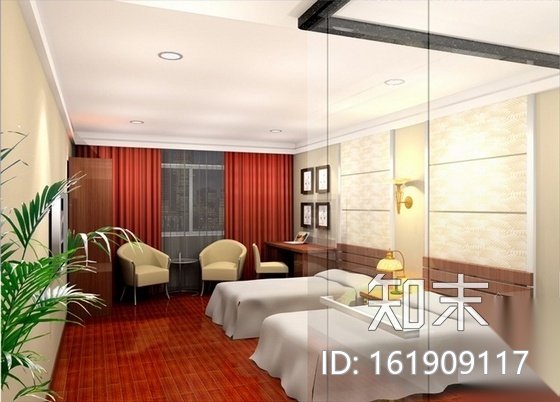 [湖北]高端现代商务酒店室内装修施工图（含效果）cad施工图下载【ID:161909117】