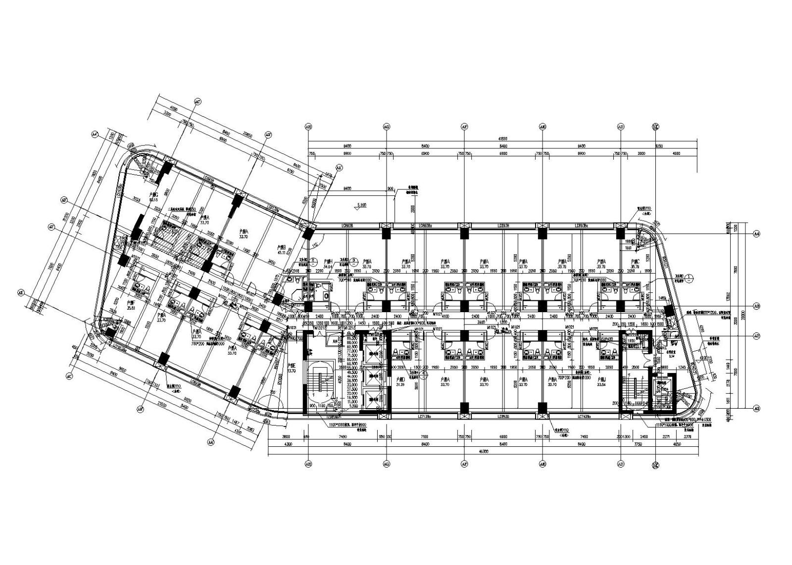 [贵州]中国铁建国际城小区设计建筑施工图cad施工图下载【ID:149858116】