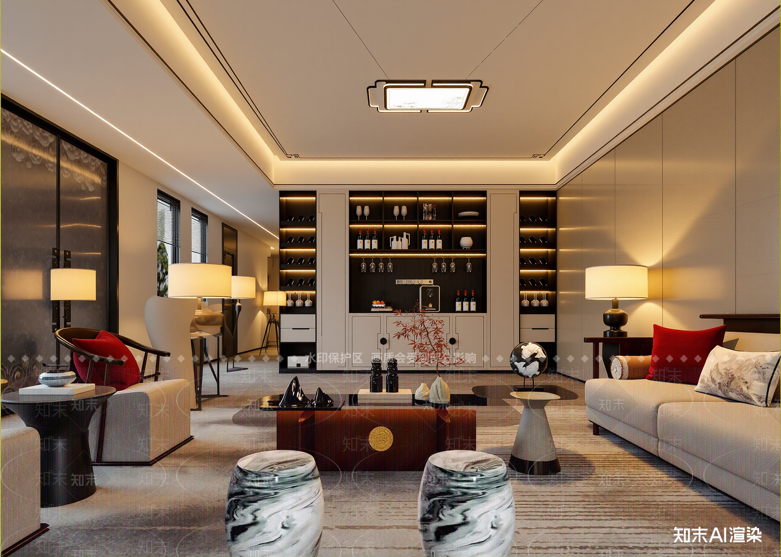 新中式酒窖3D模型下载【ID:1214613041】