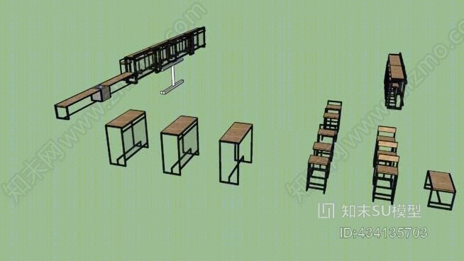 凳子椅SU模型下载【ID:434135703】