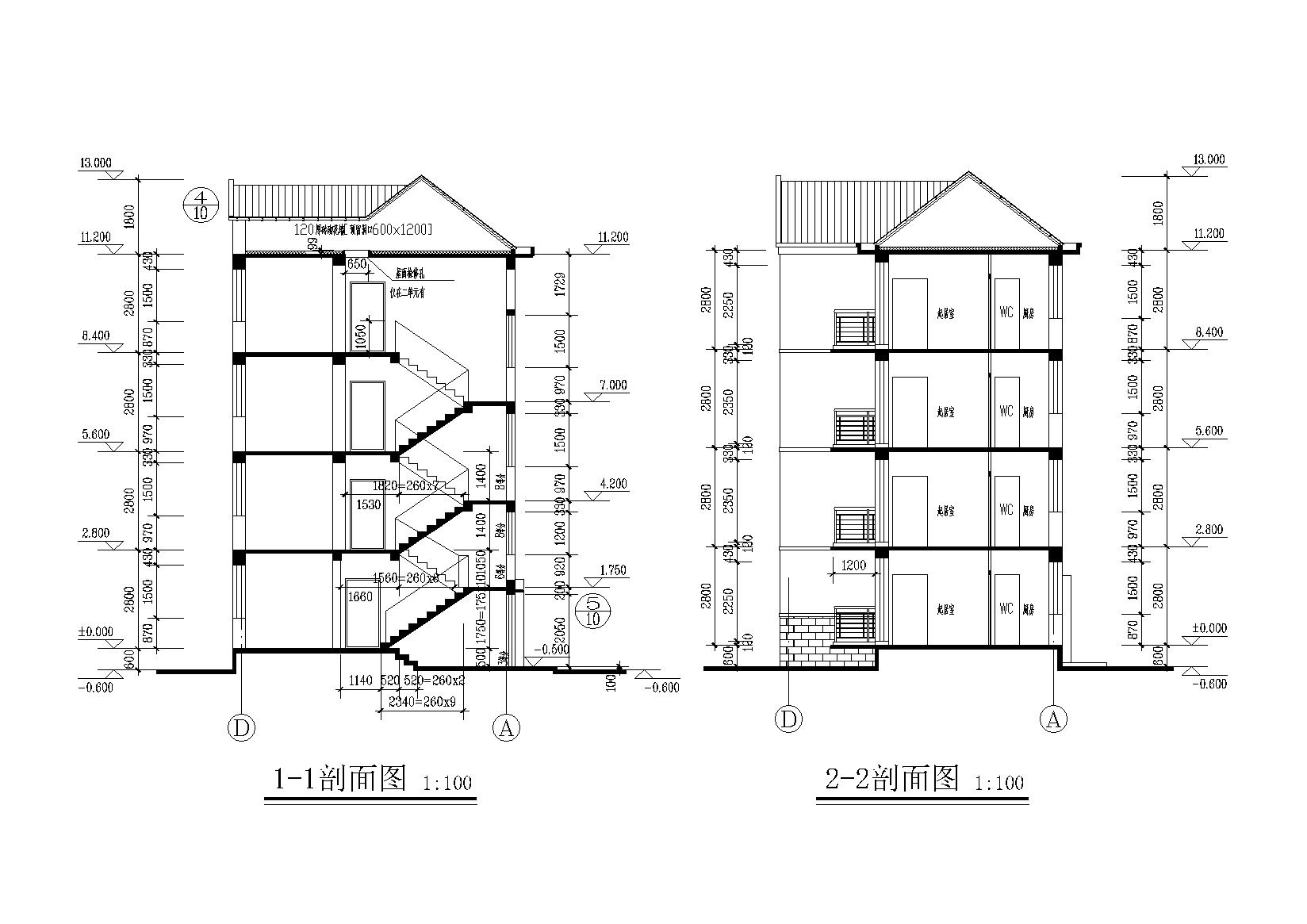 [山西]某部队宿舍楼建筑施工图cad施工图下载【ID:165156121】