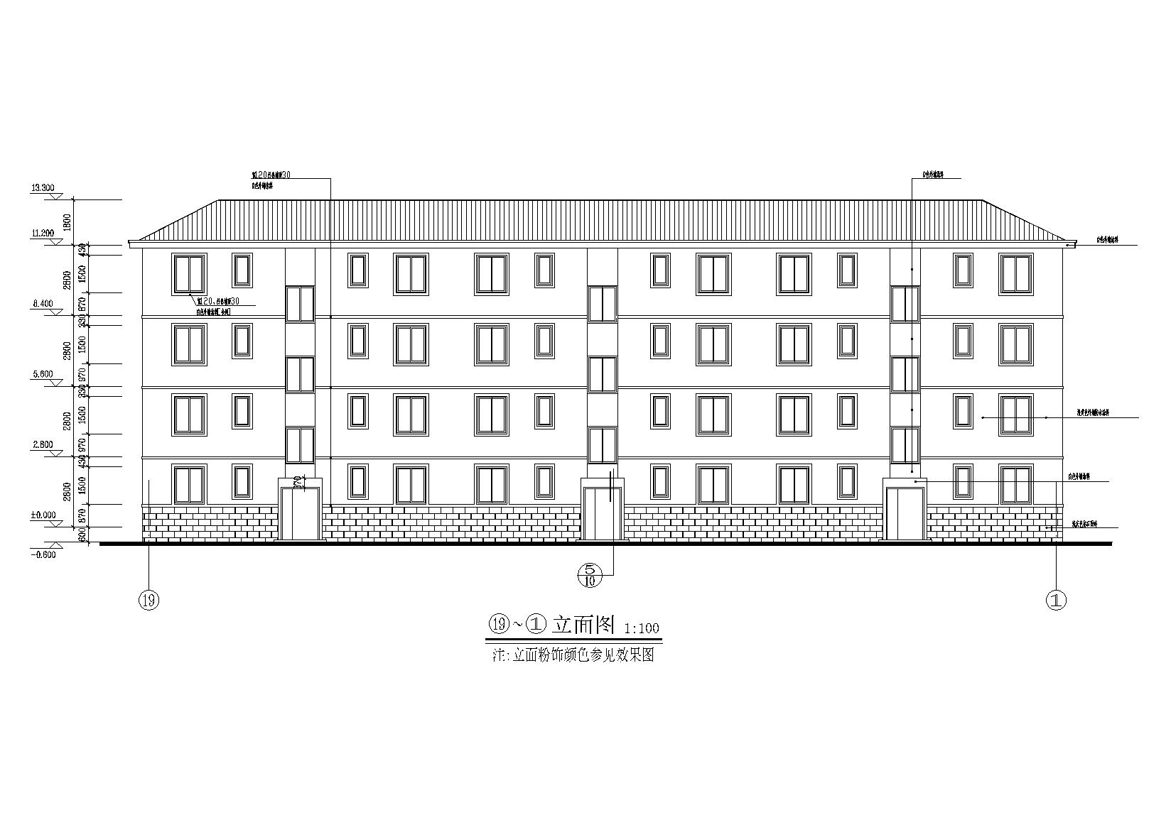 [山西]某部队宿舍楼建筑施工图cad施工图下载【ID:165156121】