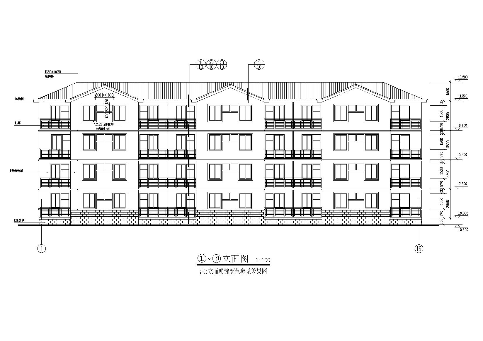 [山西]某部队宿舍楼建筑施工图cad施工图下载【ID:165156121】