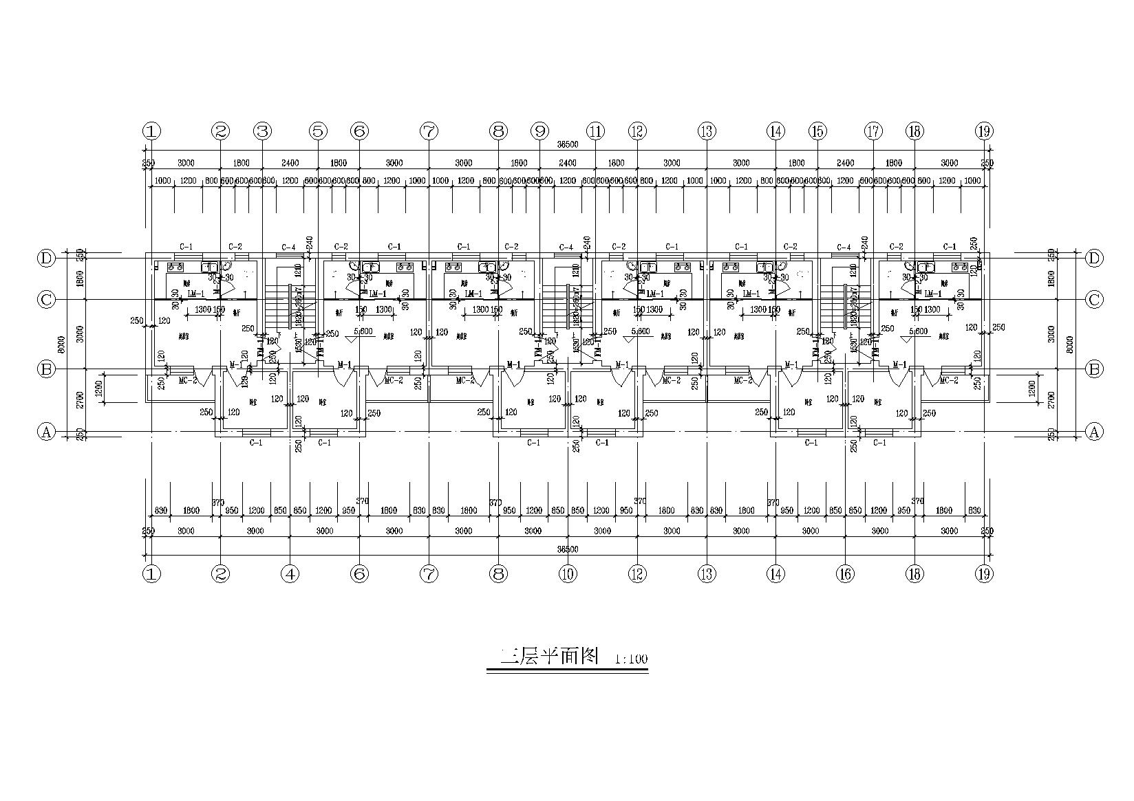 [山西]某部队宿舍楼建筑施工图cad施工图下载【ID:165156121】