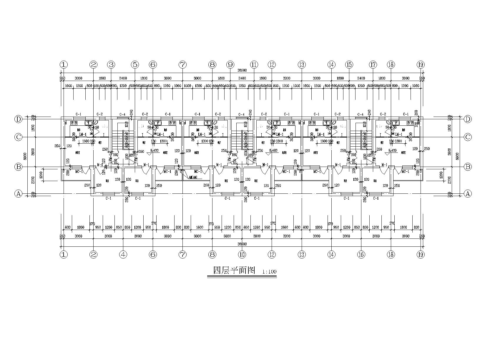 [山西]某部队宿舍楼建筑施工图cad施工图下载【ID:165156121】