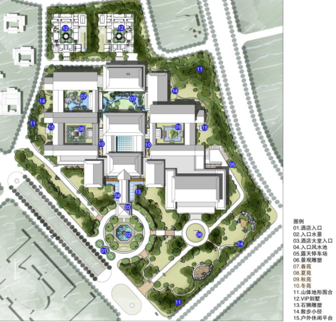 [天津]新中式生态酒店庭院景观设计方案（附实景图+CAD总...施工图下载【ID:160920141】