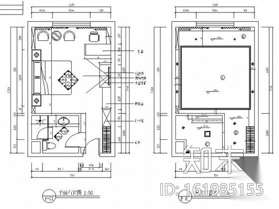 酒店沙比利标准单人间装修图（含效果）施工图下载【ID:161985155】