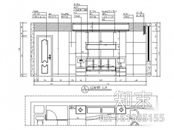 酒店沙比利标准单人间装修图（含效果）cad施工图下载【ID:161985155】