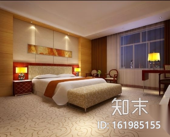 酒店沙比利标准单人间装修图（含效果）cad施工图下载【ID:161985155】